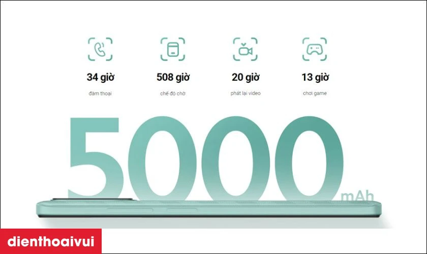 Pin khủng l&ecirc;n đến 5000 mAh