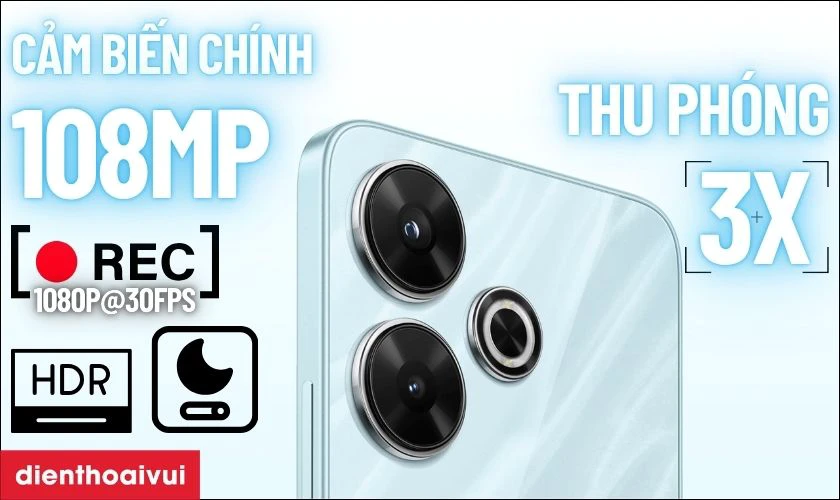 Camera 108MP siêu rõ với thu phóng 3X