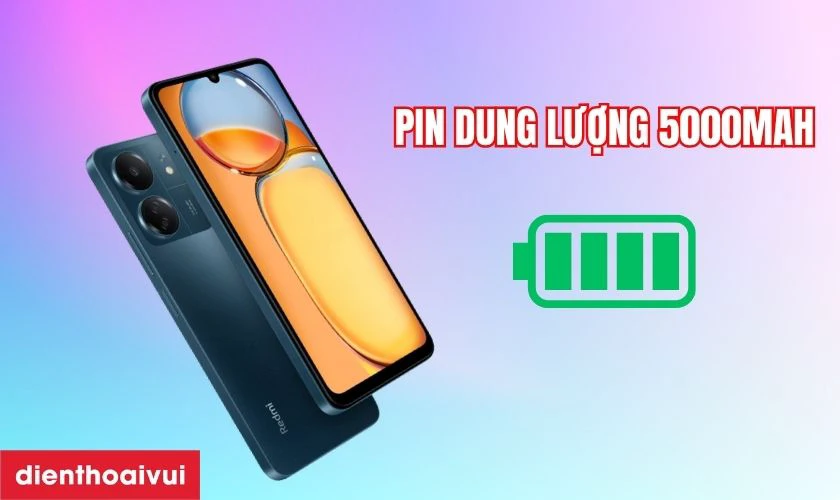 Pin dung lượng 5000mAh, thoải mái sử dụng