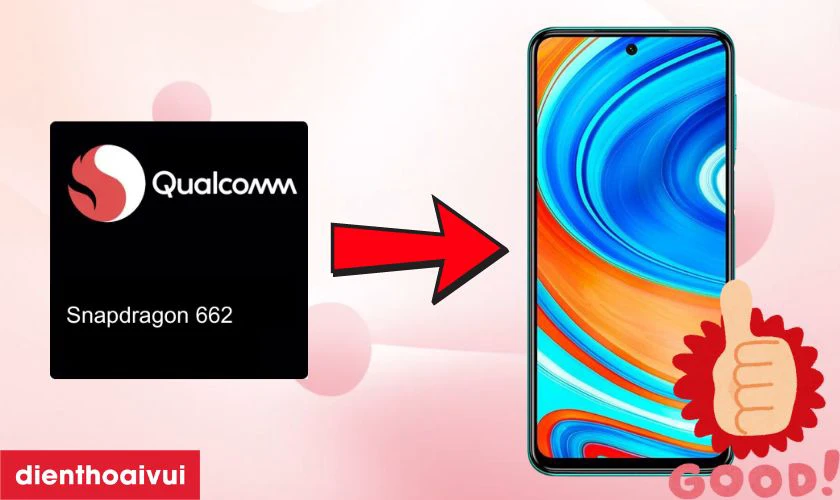 Chiếc smartphone này được hãng trang bị chip Snapdragon 662
