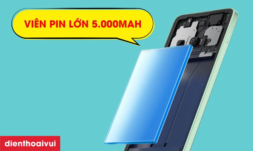Pin 5.000mAh dùng thoải mái cả ngày