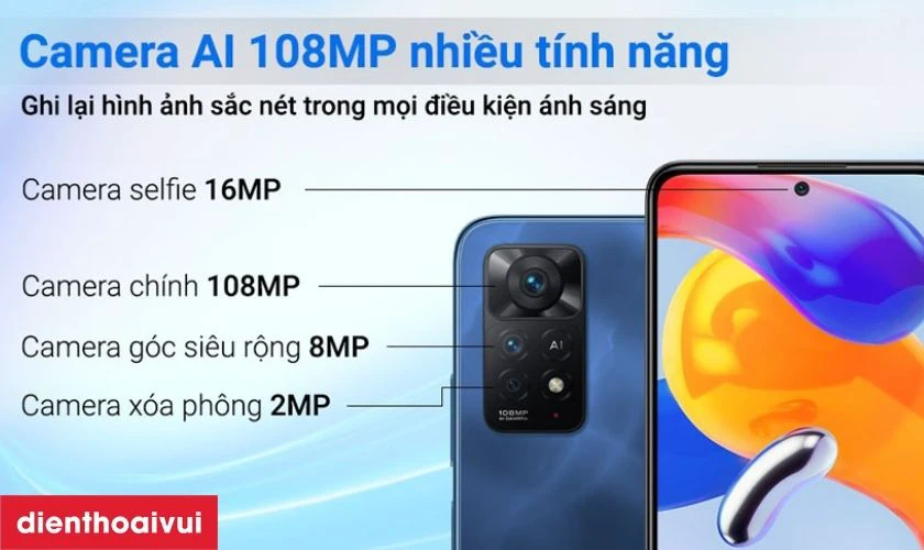 Camera 108MP sắc nét