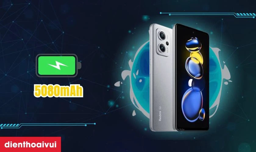 Pin 5080mAh kèm sạc nhanh 67W tiện lợi cả ngày dài
