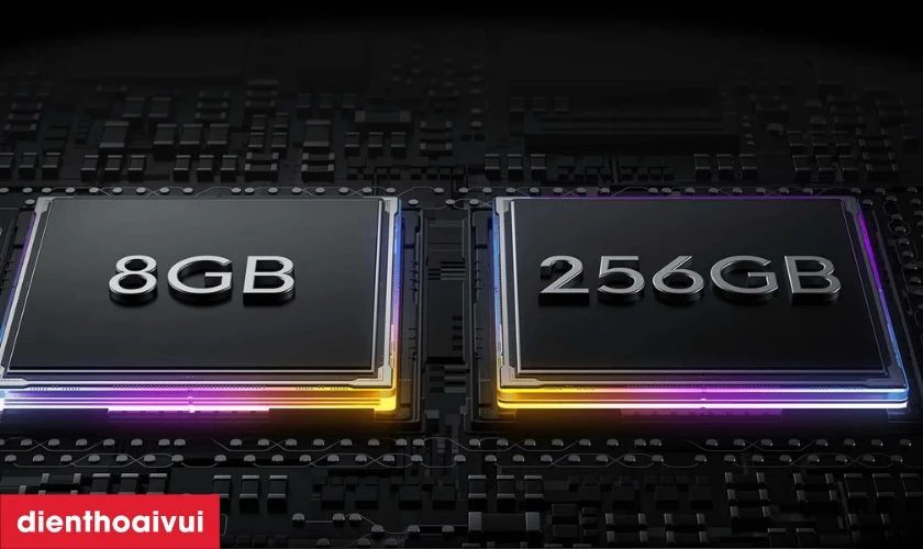 Hiệu năng mạnh mẽ với RAM 8GB, ROM 256GB