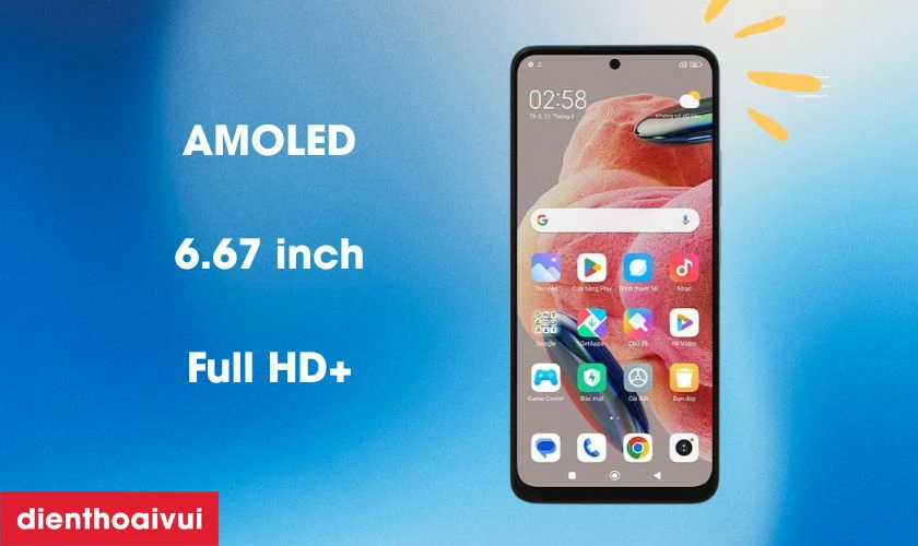 Xiaomi Redmi Note 12 8GB 256GB - Cũ trầy xước trang bị màn hình AMOLED