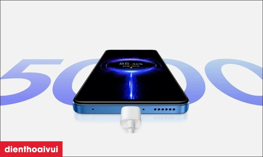 Pin 5000 mAh đáp ứng cho cả ngày dài