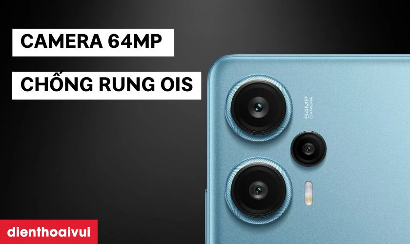 Camera 64MP chống rung OIS, chụp ảnh sắc nét