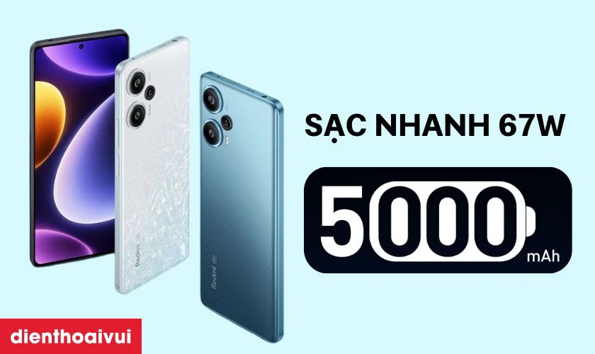 Pin 5000mAh và sạc nhanh 67W