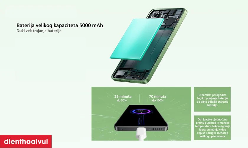 Pin trâu – dung lượng 5.000 mAh, sạc nhanh 33W