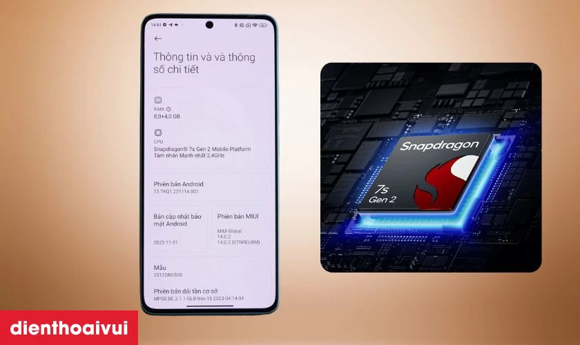 Hiệu năng mạnh mẽ với Snapdragon 7s Gen 2