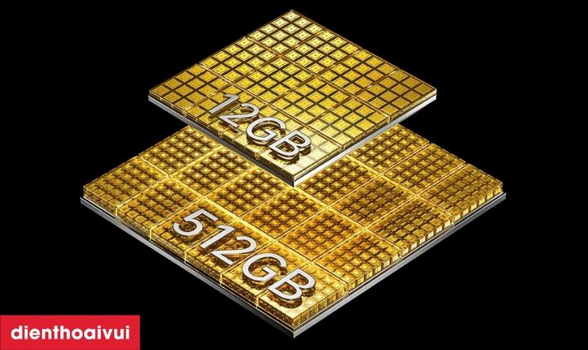 RAM 12GB và bộ nhớ khủng 512GB, thoải mái lưu trữ