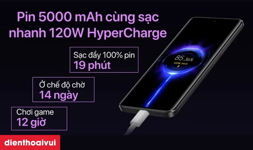 Thời lượng pin dài nhờ dung lượng lớn