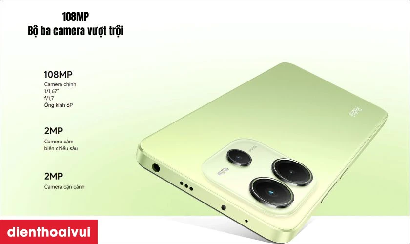 Cụm 3 camera 108MP sắc nét