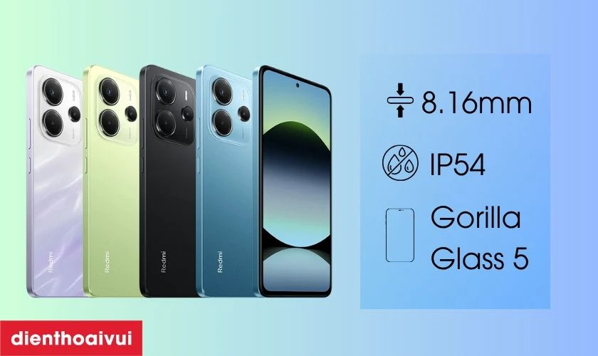 Redmi Note 14 có thiết kế mỏng nhẹ, bo cong tinh tế