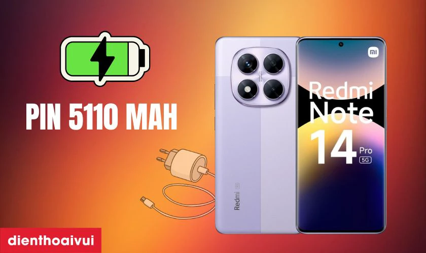 Pin 5110 mAh kết hợp sạc nhanh 45W