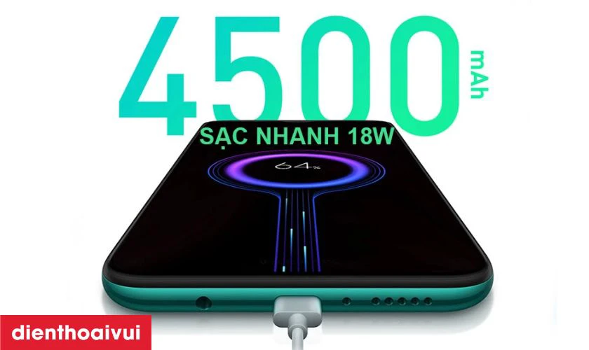 Pin 4.500mAh hỗ trợ sạc nhanh 18W