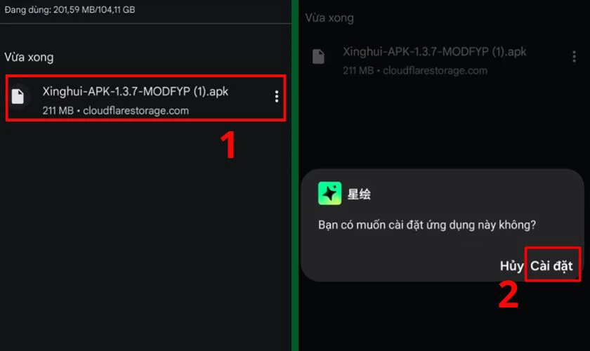 Cài đặt ứng dụng Xinghui 星绘