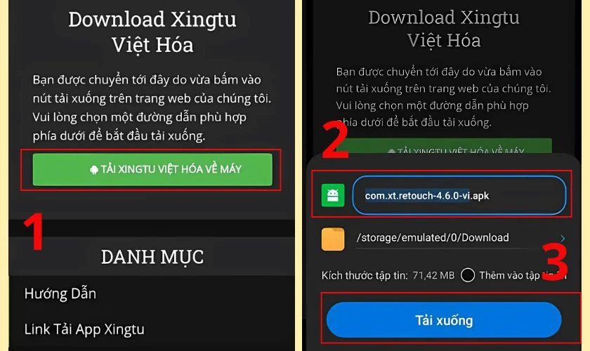 Tải file Xingtu APK tiếng Việt