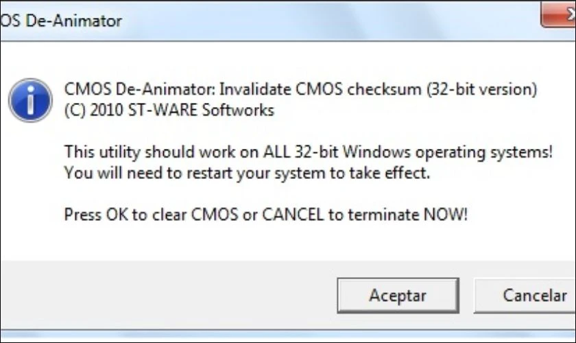 Dùng CMOS De-Animator