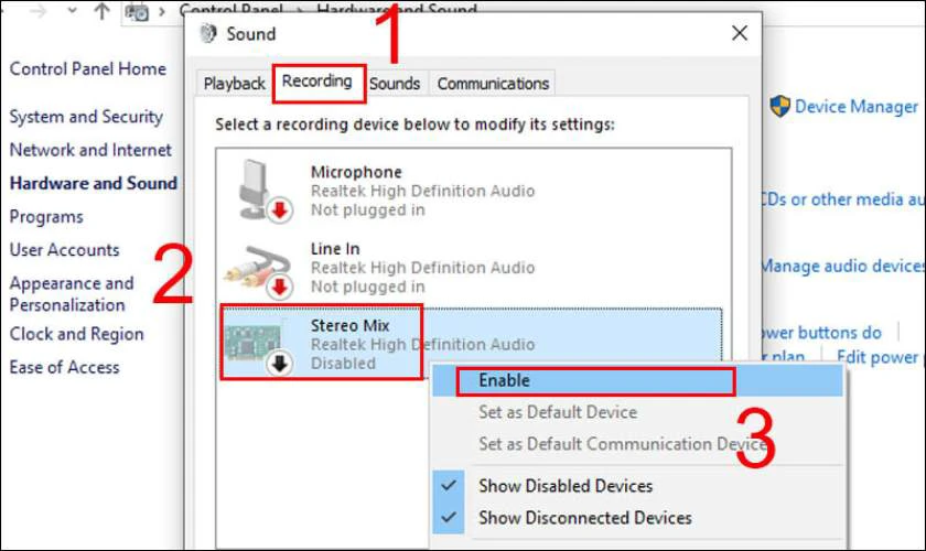 Vô hiệu hóa tính năng Stereo Mix nếu loa laptop bị vọng tiếng bước 2