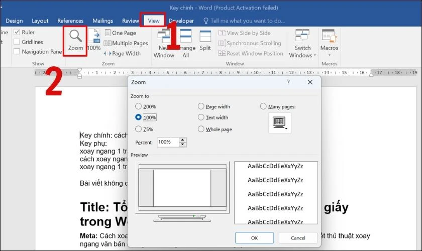 Cách thu nhỏ màn hình laptop khi sử dụng Word, PowerPoint và Excel 
