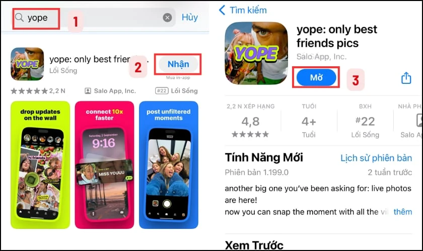 Cách tải Yope App trên điện thoại iPhone