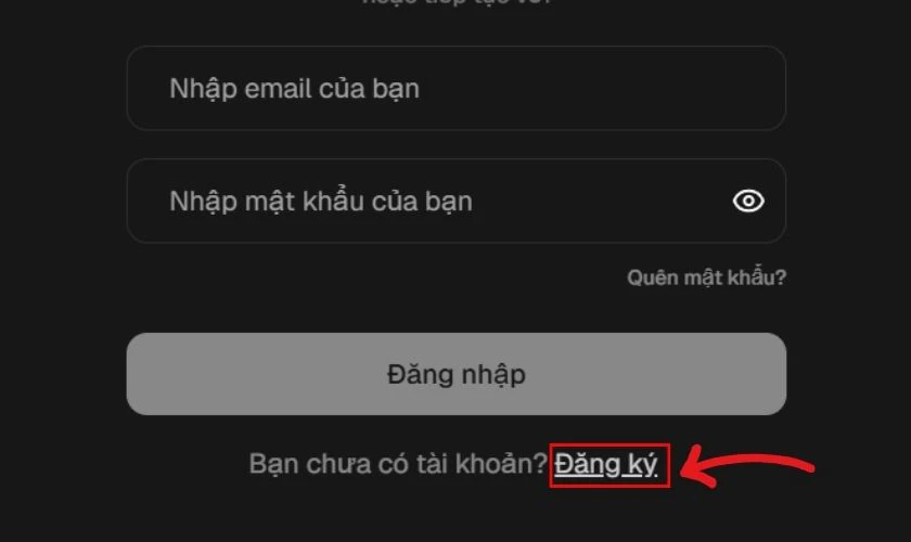 Chọn mục Đăng Ký