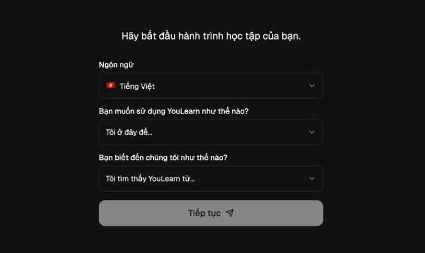 Nhập các thông tin cần thiết