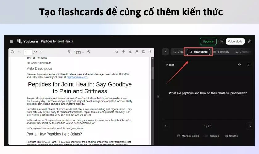 Tạo bài kiểm tra và flashcards để củng cố kiến thức