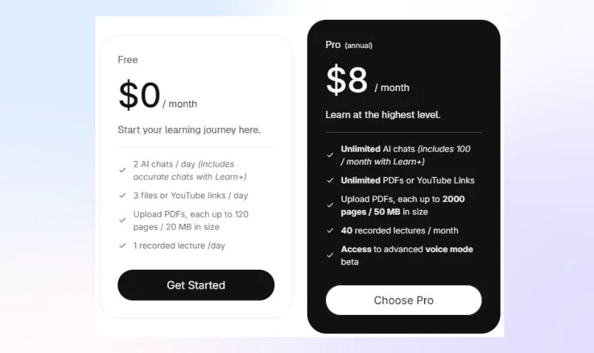 Các gói dịch vụ của YouLearn AI là gì