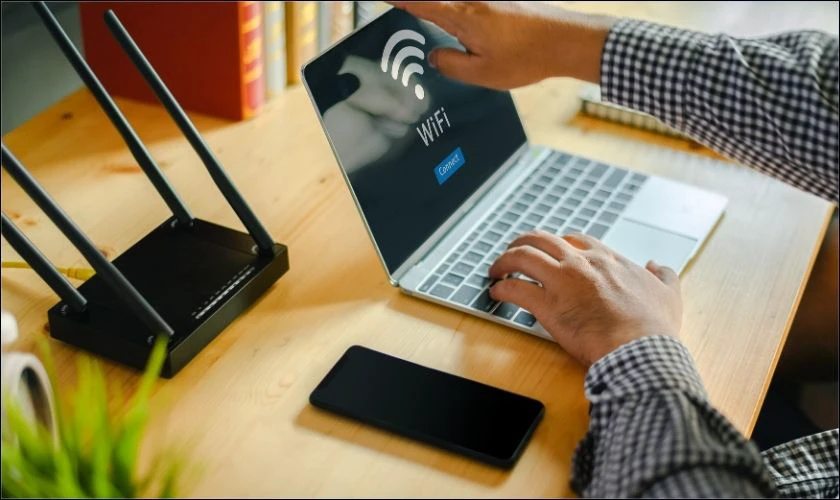 Kết nối với nguồn Wifi khác và truy cập lại để kiểm tra