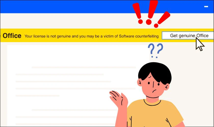 Your license isnt genuine and you may be a victim of software counterfeiting là lỗi gì?