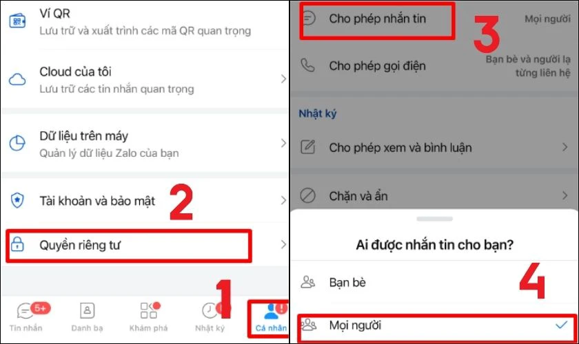 Tại sao không thể nhận thông báo từ người lạ trên Zalo?