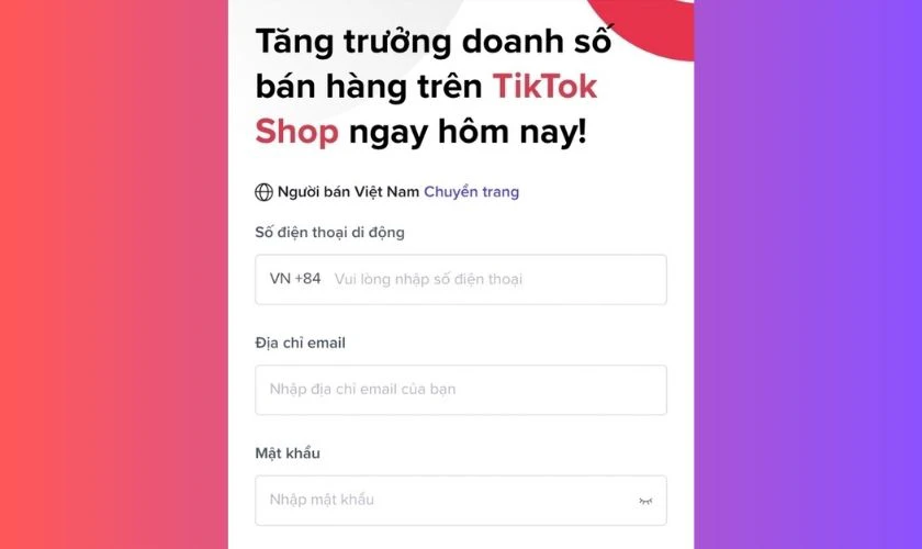 Mở tài khoản TikTok Shop