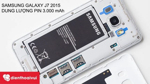 Samsung Galaxy J7 2015 có dung lượng pin 3.000 mah