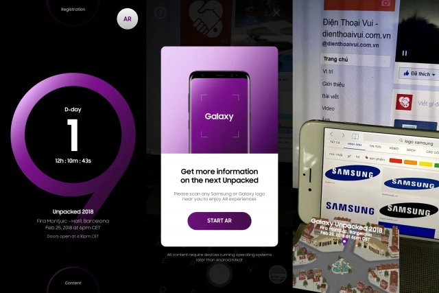 Giao diện đếm ngược và tính năng AR