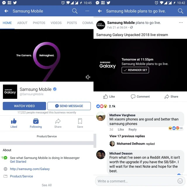 Cách xem livestream Galaxy Unpacked 2018 trên Facebook