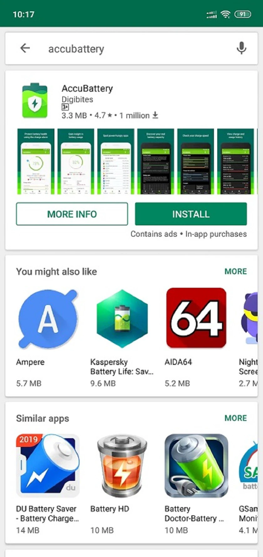 Sử dụng App “AccuBattery” tải từ Google Play store
