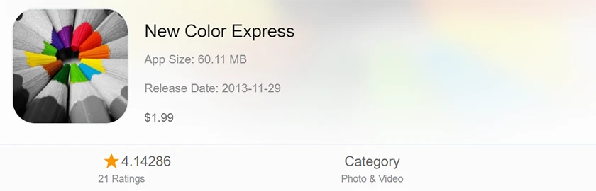 New Color Express - ứng dụng chỉnh sửa màu miễn phí trên iOS