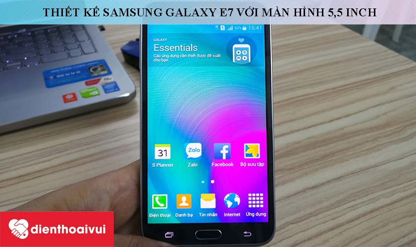 Samsung Galaxy E7– màn hình 5.5 inch với độ phân giải HD 