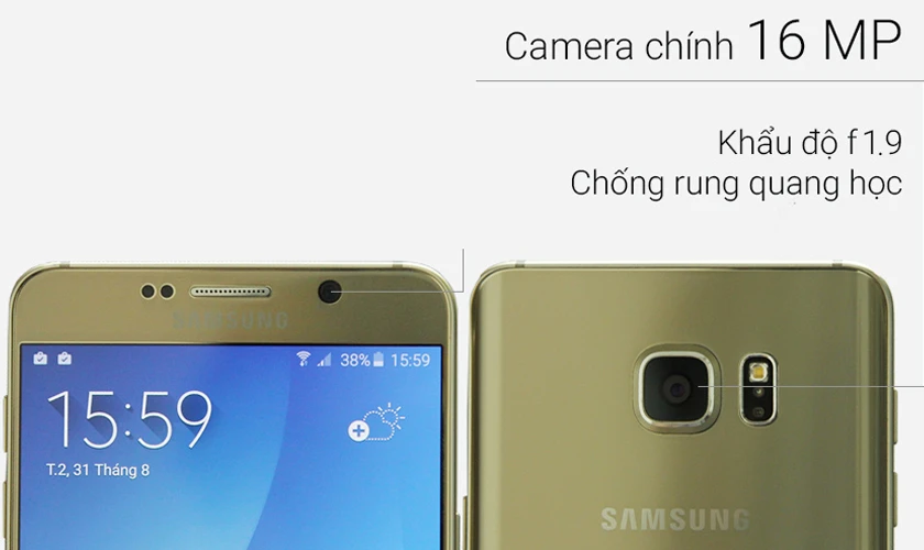 Thay Samsung Galaxy Note 5 - Camera chính 13 MP, năng nhận diện khuôn mặt, chạm lấy nét