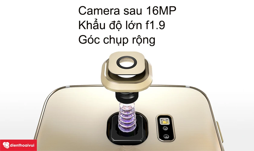 Samsung Galaxy S6 Edge - Camera sau 16MP, khẩu độ lớn f1.9, góc chụp rộng          