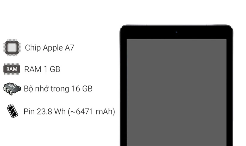iPad Mini 3 - Màn hình 7,9 inch, chip A7, RAM 1 GB