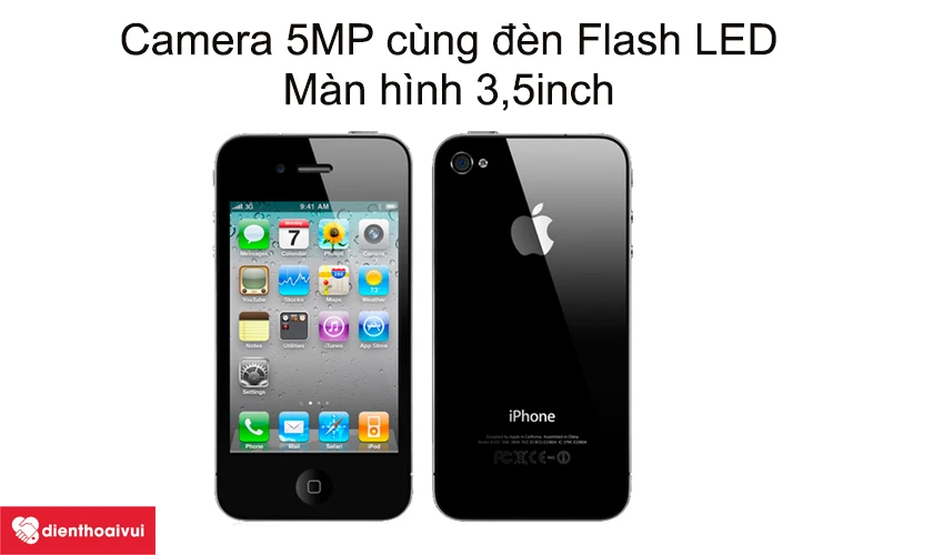 Camera 5MP cùng đèn Flash LED, màn hình 3,5 inch