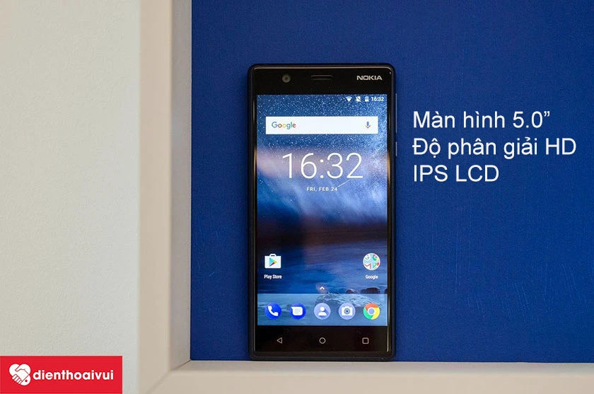 Nokia được trang bị màn hình 5.0 inch độ phân giải 720 x 1280 pixel