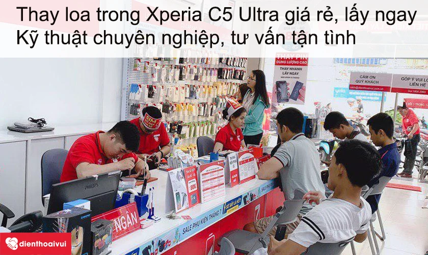 Dịch vụ thay loa trong Xperia C5 Ultra giá rẻ lấy ngay tại Điện Thoại Vui