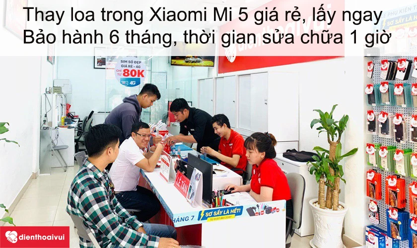 Dịch vụ thay loa trong Xiaomi Mi 5 giá rẻ lấy ngay tại Điện Thoại Vui