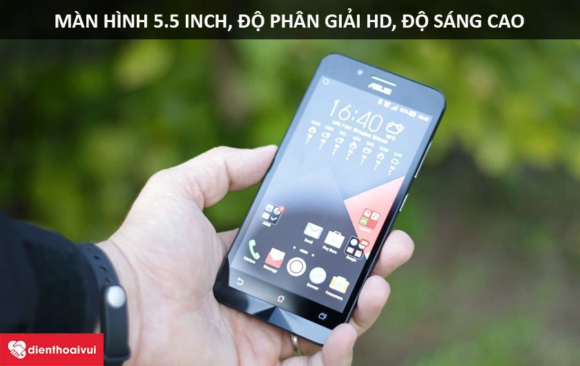 Màn hình Asus Zenfone Go 5.5: Kích thước 5.5 inch, độ phân giải HD
