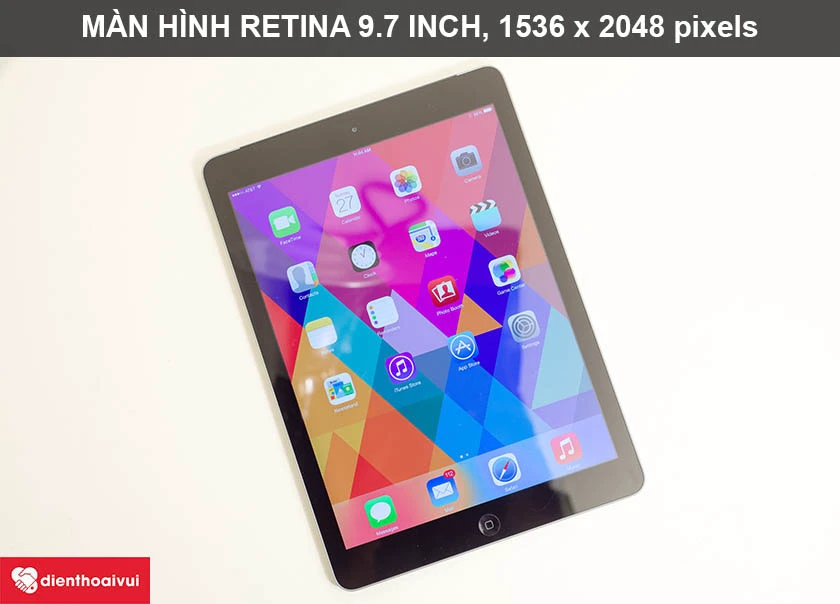 Màn hình iPad Gen 5 2017/Air 1 theo chuẩn Retina, có kích thước 9.7 inch