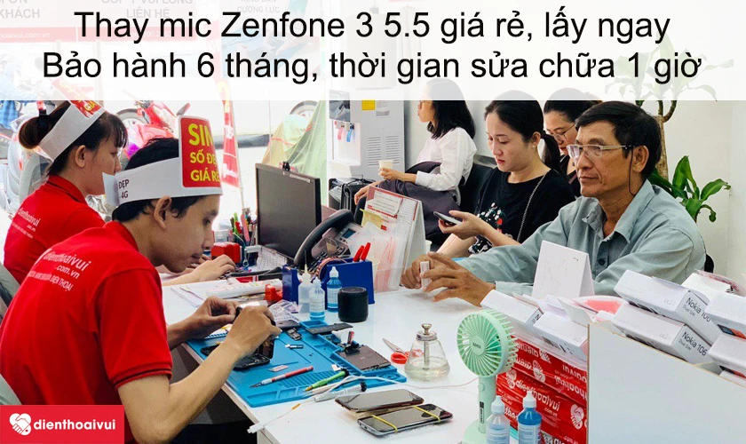 Dịch vụ thay mic Zenfone 3 5.5 giá rẻ lấy ngay tại Điện Thoại Vui